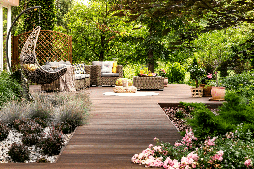 A view of a well decorated garden