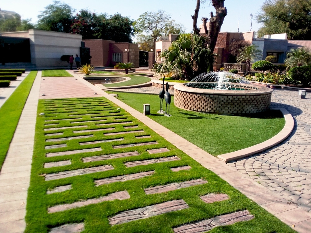 A view of an elegantly decorated garden