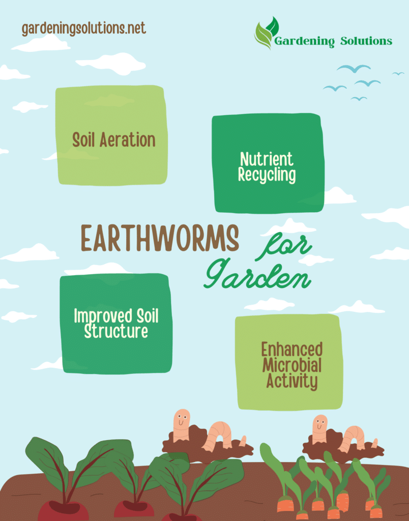 A graphical representation of the pros of adding earthworms to your garden